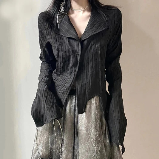 Gothic Women Black Shirt